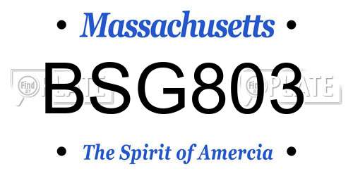 BSG803 Massachusetts License Plate