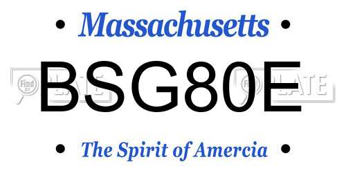 BSG80E Massachusetts License Plate
