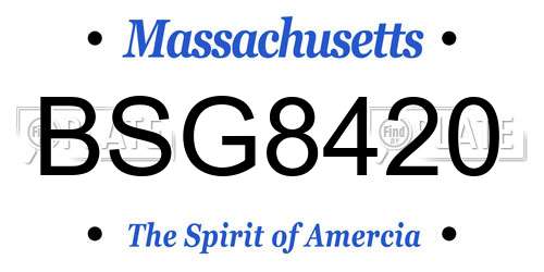 BSG8420 Massachusetts License Plate