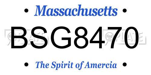 BSG8470 Massachusetts License Plate