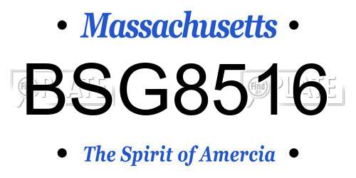 BSG8516 Massachusetts License Plate
