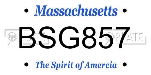 BSG857 Massachusetts License Plate
