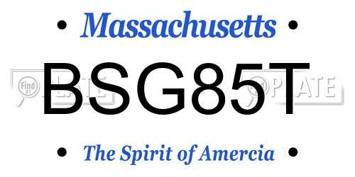 BSG85T Massachusetts License Plate