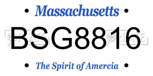 BSG8816 Massachusetts License Plate