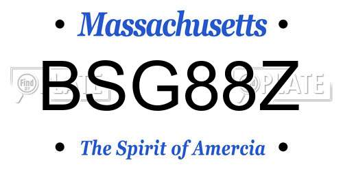 BSG88Z Massachusetts License Plate