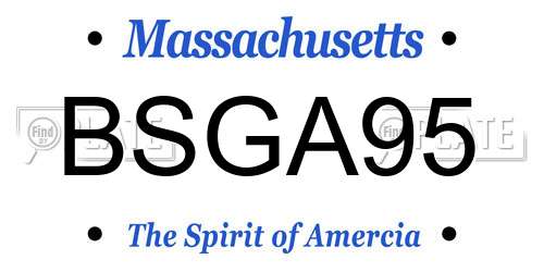 BSGA95 Massachusetts License Plate