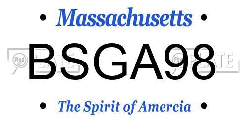 BSGA98 Massachusetts License Plate