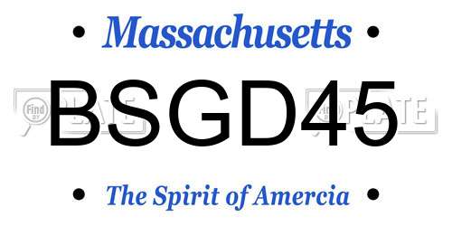 BSGD45 Massachusetts License Plate