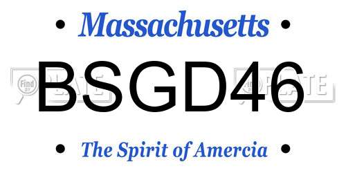 BSGD46 Massachusetts License Plate