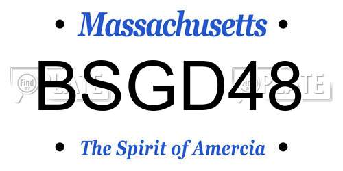 BSGD48 Massachusetts License Plate