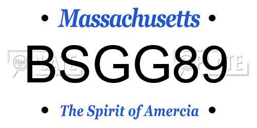 BSGG89 Massachusetts License Plate