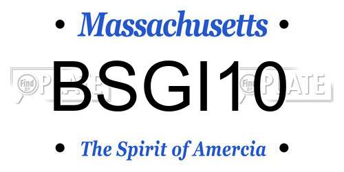 BSGI10 Massachusetts License Plate