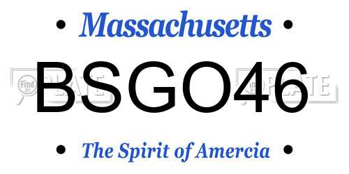 BSGO46 Massachusetts License Plate