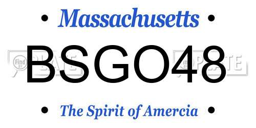 BSGO48 Massachusetts License Plate