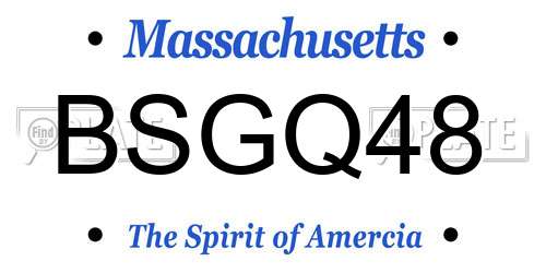 BSGQ48 Massachusetts License Plate