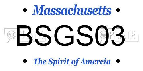 BSGS03 Massachusetts License Plate