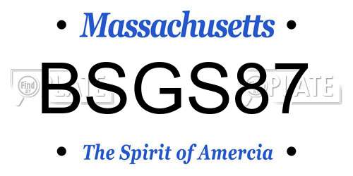 BSGS87 Massachusetts License Plate