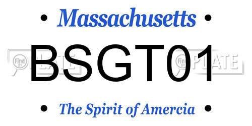 BSGT01 Massachusetts License Plate