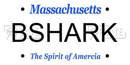 BSHARK Massachusetts License Plate