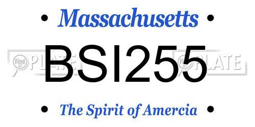 BSI255 Massachusetts License Plate