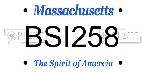 BSI258 Massachusetts License Plate