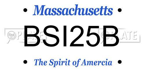 BSI25B Massachusetts License Plate