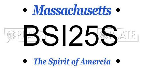 BSI25S Massachusetts License Plate