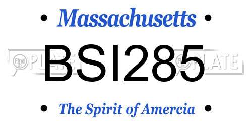 BSI285 Massachusetts License Plate