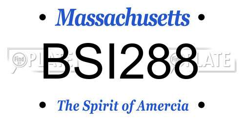 BSI288 Massachusetts License Plate