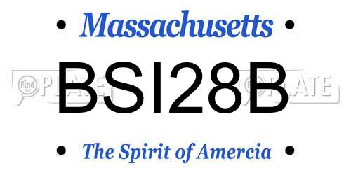BSI28B Massachusetts License Plate