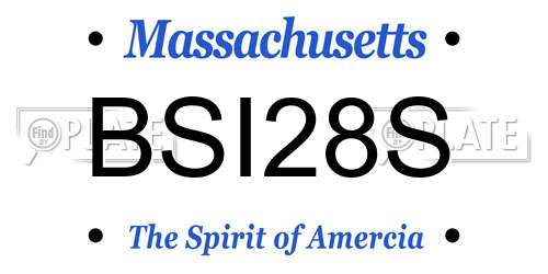 BSI28S Massachusetts License Plate