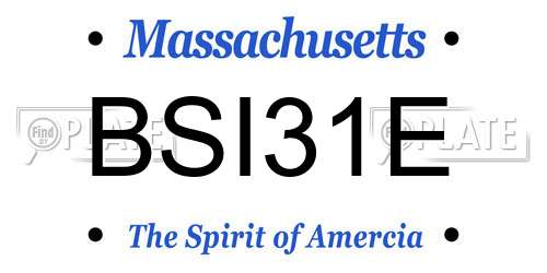 BSI31E Massachusetts License Plate