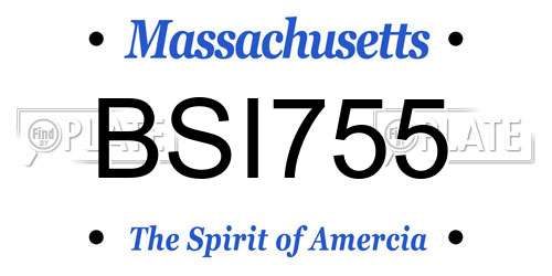 BSI755 Massachusetts License Plate