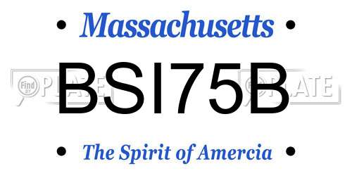 BSI75B Massachusetts License Plate