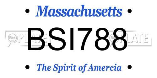 BSI788 Massachusetts License Plate