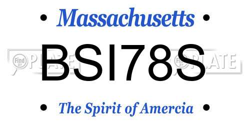 BSI78S Massachusetts License Plate