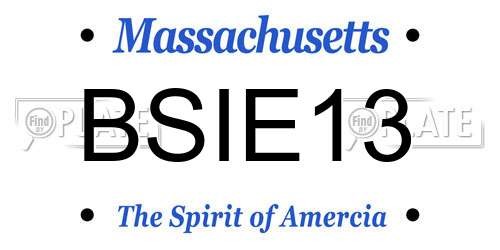 BSIE13 Massachusetts License Plate