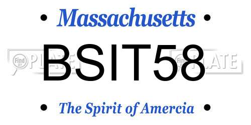 BSIT58 Massachusetts License Plate