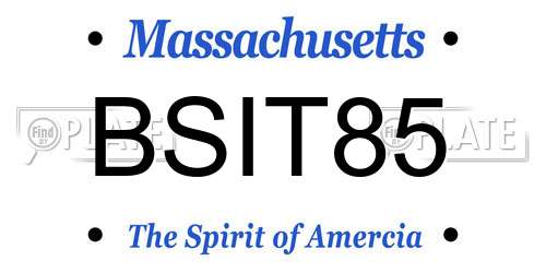 BSIT85 Massachusetts License Plate