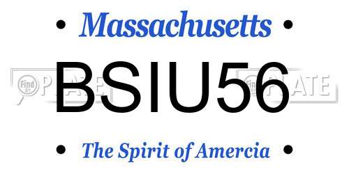 BSIU56 Massachusetts License Plate