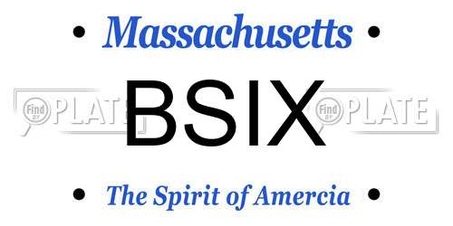 BSIX Massachusetts License Plate