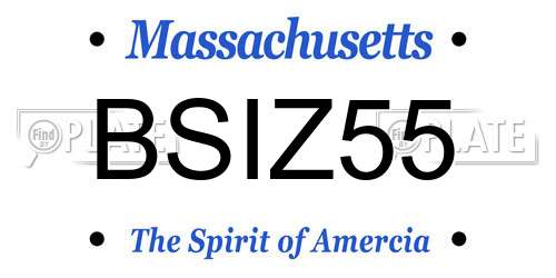 BSIZ55 Massachusetts License Plate