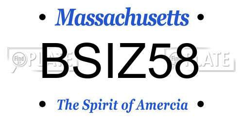 BSIZ58 Massachusetts License Plate