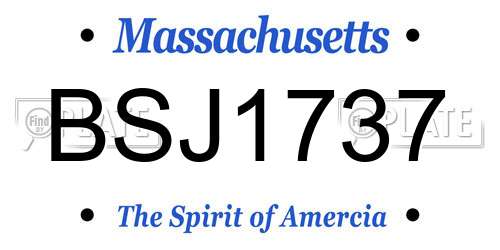 BSJ1737 Massachusetts License Plate