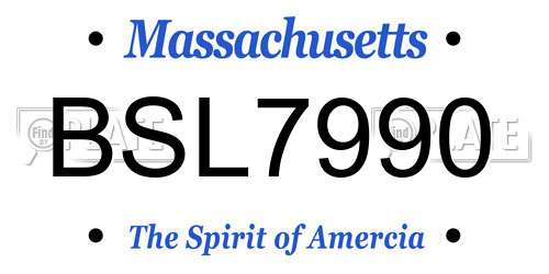 BSL7990 Massachusetts License Plate