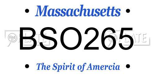 BSO265 Massachusetts License Plate