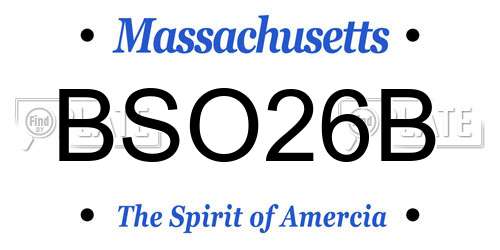 BSO26B Massachusetts License Plate