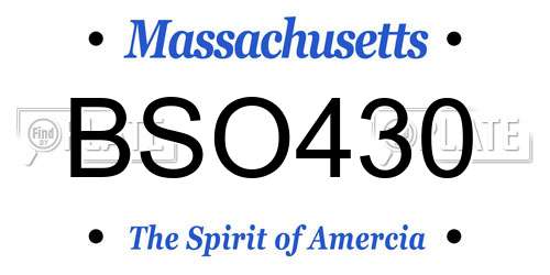 BSO430 Massachusetts License Plate