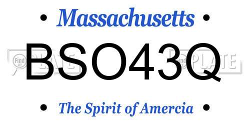 BSO43Q Massachusetts License Plate