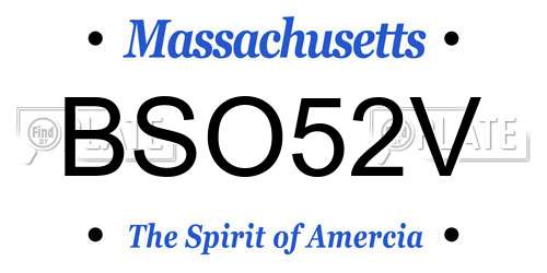 BSO52V Massachusetts License Plate